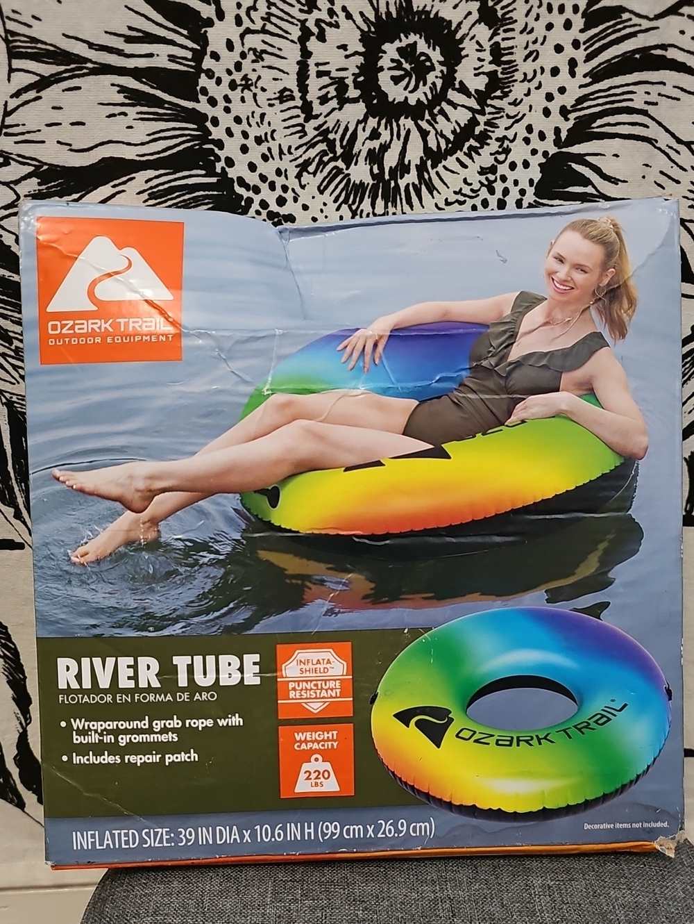 Ozark Trail Rainbow Gradient River Tube   Weight Capacity 220 Lbs